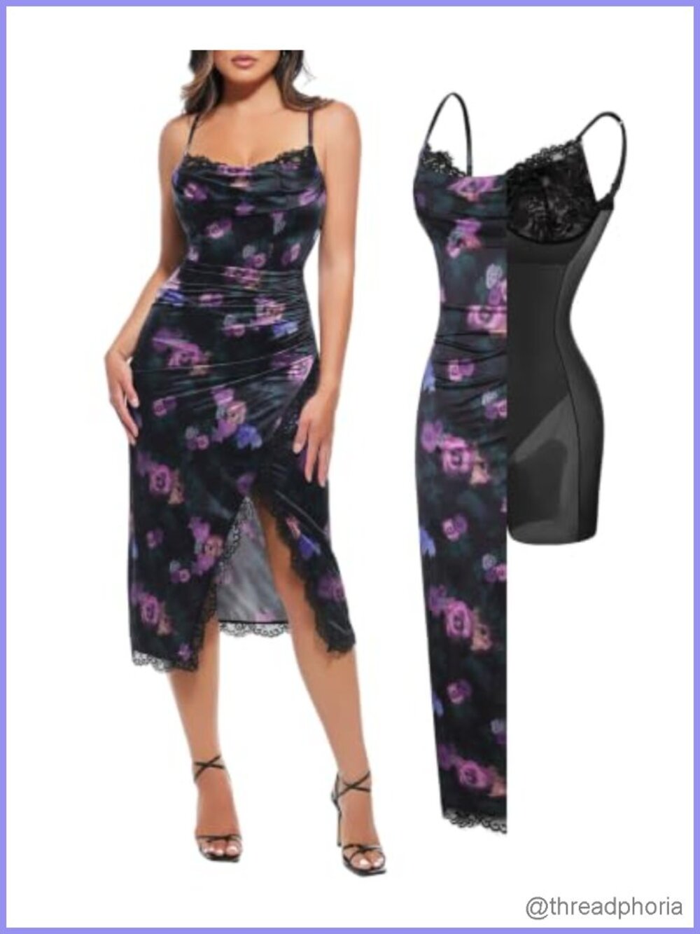 Satin Corset Dress with Built-in Shapewear Lace Cocktail Midi